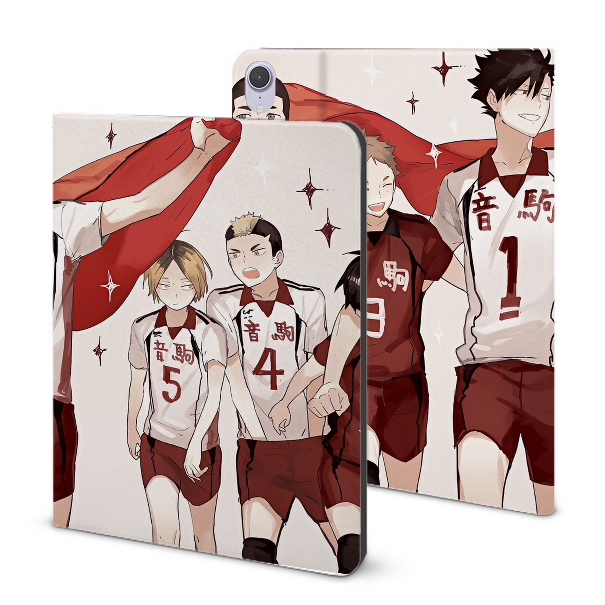 （画像用） ハイキュー!! Haikyu!! IPad ケース ブック型 PUレザー TPU 耐衝撃 軽量 薄型 ペン収納なし 全面保護 IPad 各モデル対応